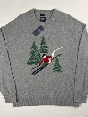 NWT Abercrombie & Fitch Oversized Ski Skier Sweater M Merino Wool
